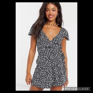 Hollister black and white romper